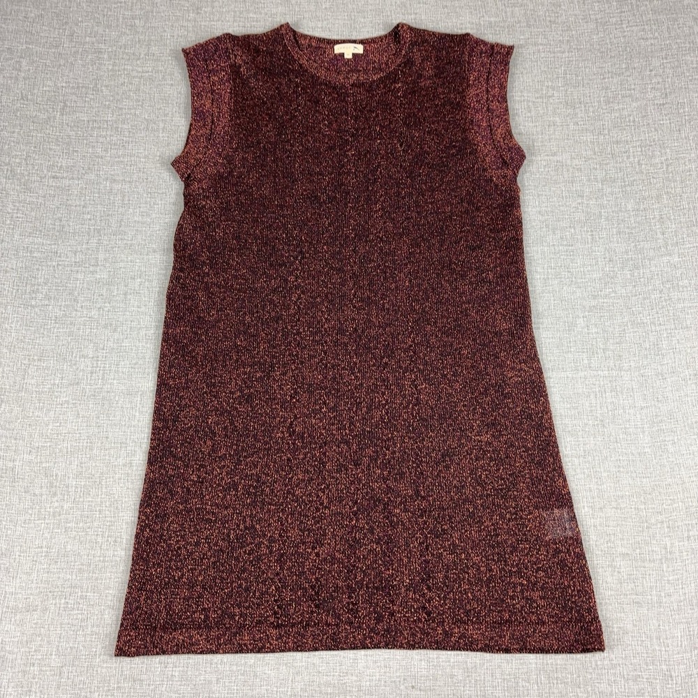 Soeur Sweater Dress Womens 36 Red Glitter Knit Cap Sleeve Short Bambi Bis